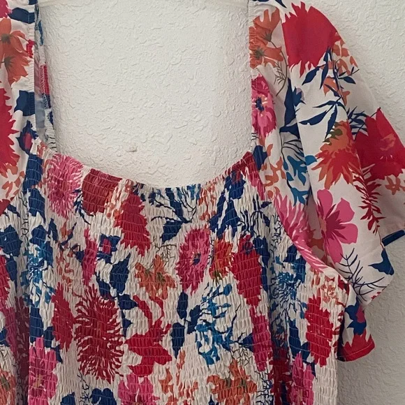 BloomChic floral Backless Square neck Midi Dress Plus Size 22-24 - Picture 7 of 8